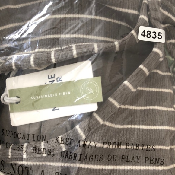 Marine Layer Lexi Daytime Dress Rib Sleeveless Bodycon Midi Olive Stripe NWT L - Picture 6 of 8